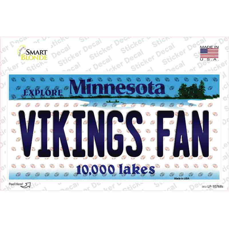 Vikings Fan Minnesota Novelty Sticker Decal