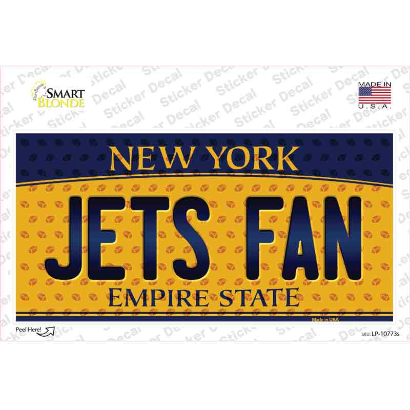 Jets Fan New York Novelty Sticker Decal