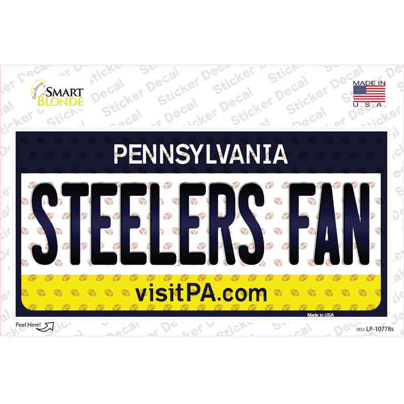 Steelers Fan Pennsylvania Novelty Sticker Decal