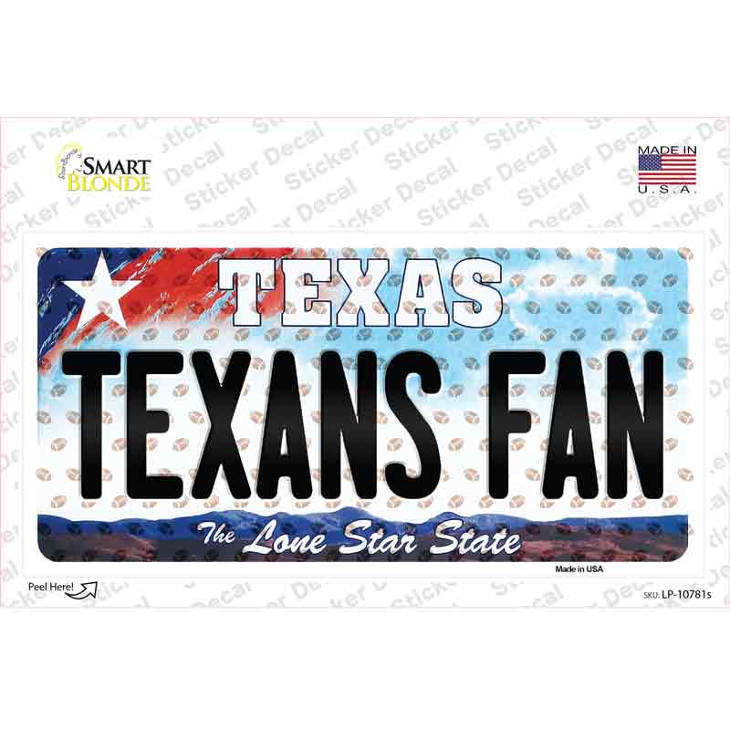 Texans Fan Texas Novelty Sticker Decal