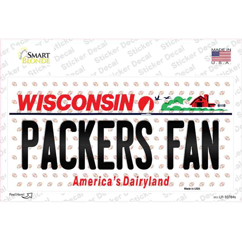 Packers Fan Wisconsin Novelty Sticker Decal