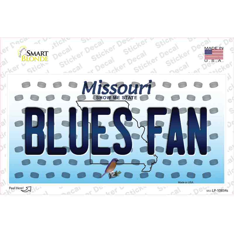 Blues Fan Missouri Novelty Sticker Decal