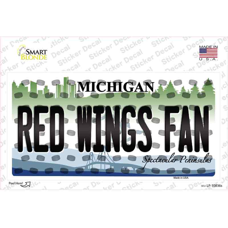Red Wings Fan Michigan Novelty Sticker Decal
