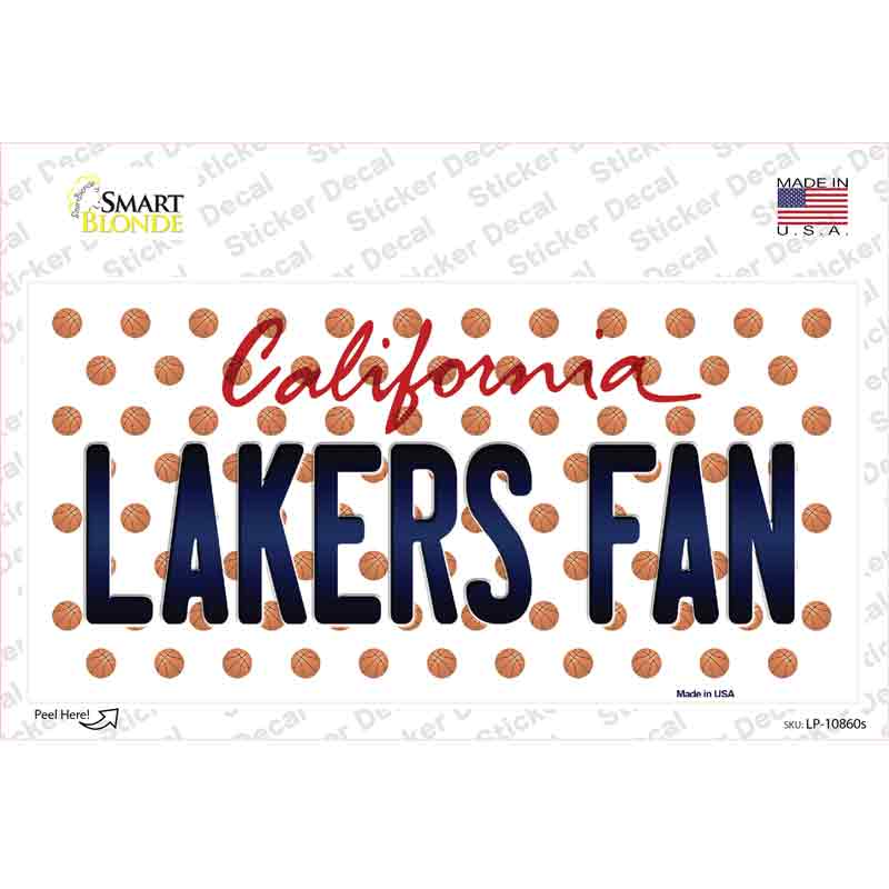 Lakers Fan California Novelty Sticker Decal