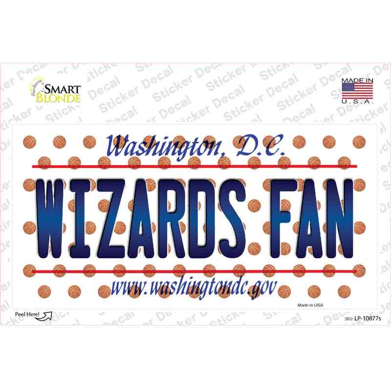Wizards Fan Washington DC Novelty Sticker Decal