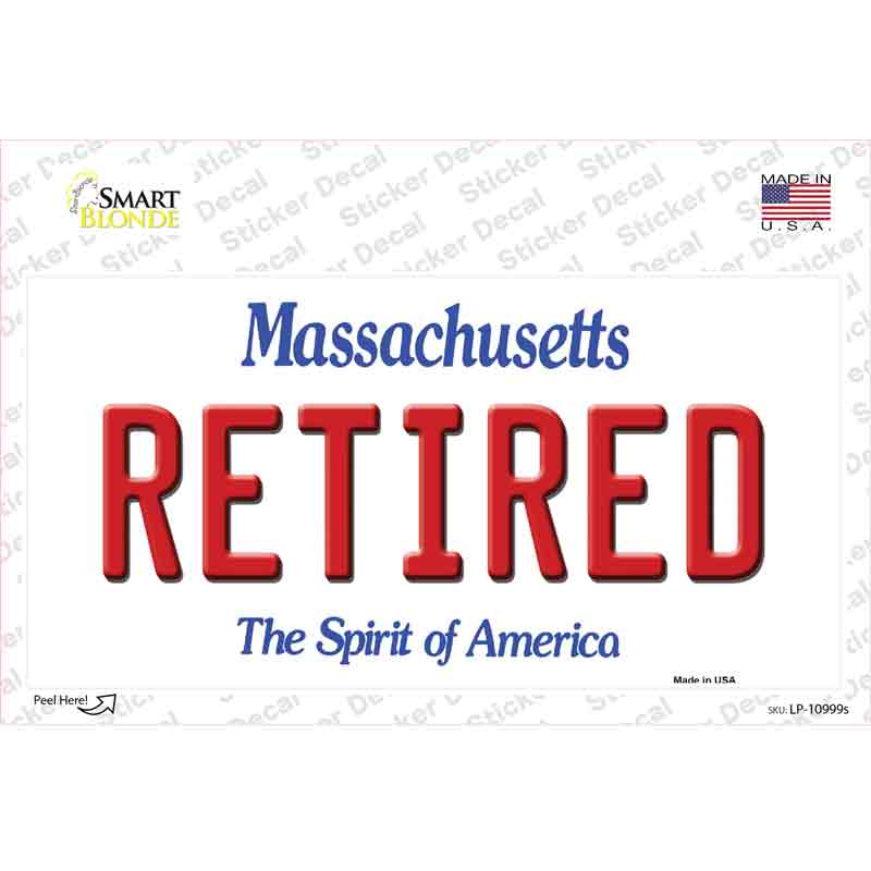 Retired Massachusetts Novelty Sticker Decal