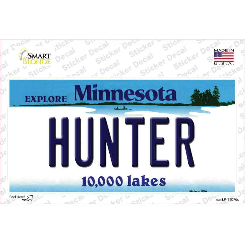 Hunter Minnesota State Novelty Sticker Decal