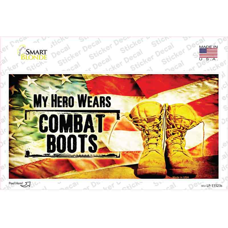 My Hero Wears Combat Boots Novelty Sticker Decal