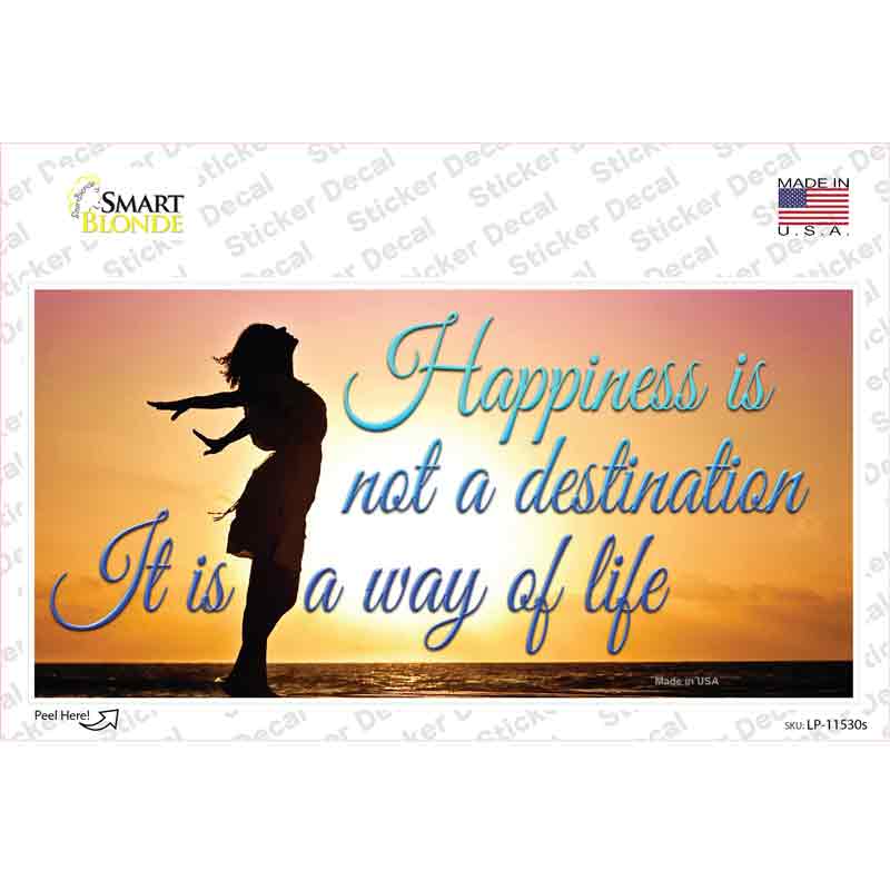 Happiness Way Of Life Sunset Novelty Sticker Decal