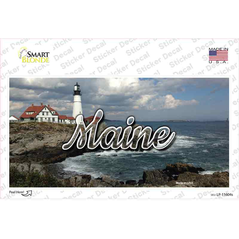 Maine Lighthouse Beach State Novelty Sticker Decal