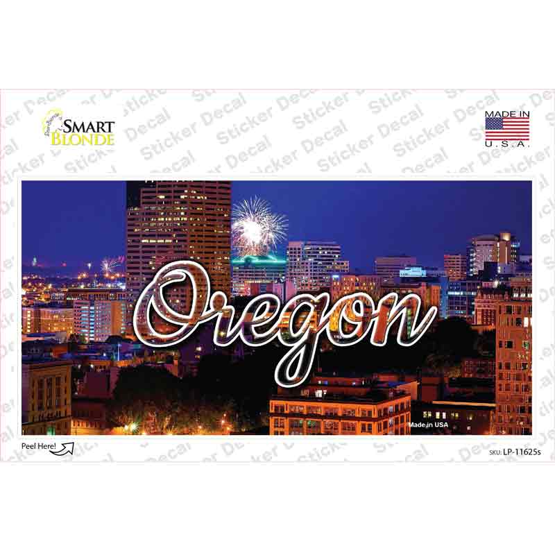 Oregon Firework City Lights State Novelty Sticker Decal