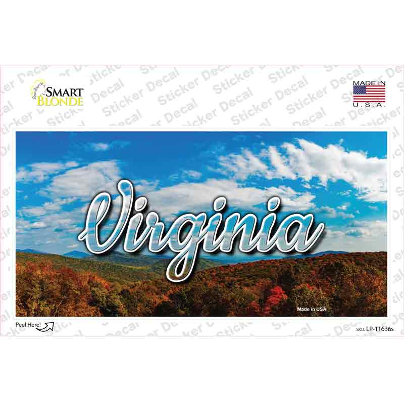 Virginia Mountain Range State Novelty Sticker Decal