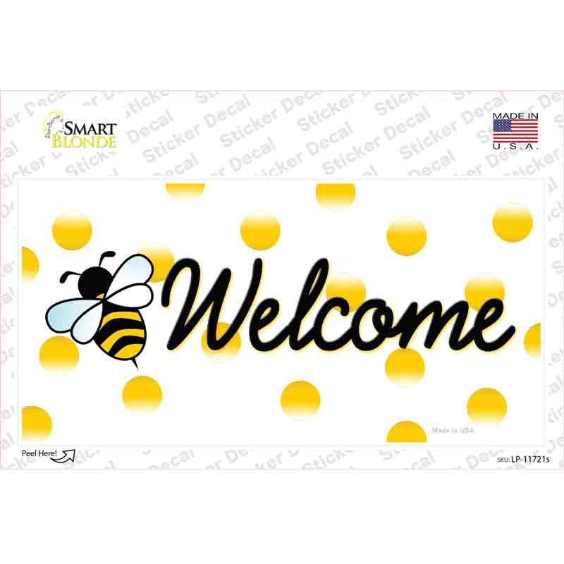 Welcome Bee Novelty Sticker Decal