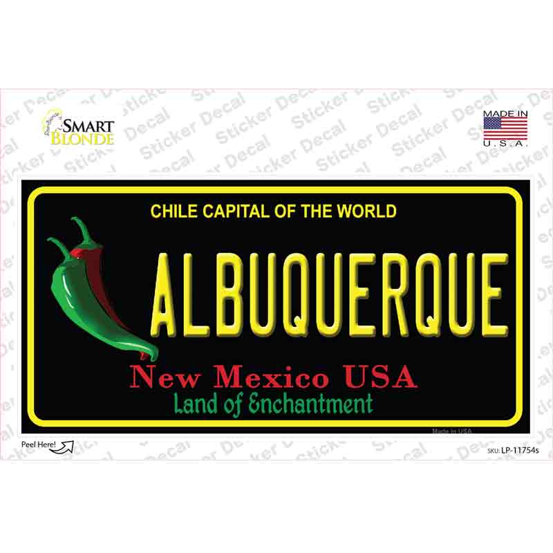 Albuquerque New Mexico Black State Novelty Sticker Decal