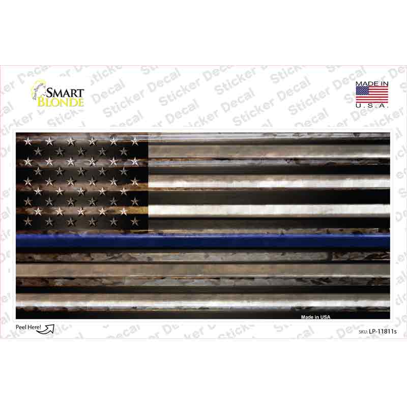 Thin Blue Line American Flag Novelty Sticker Decal