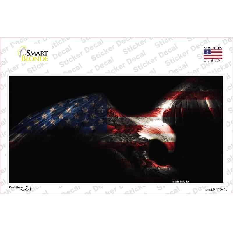 Eagle American Flag Novelty Sticker Decal