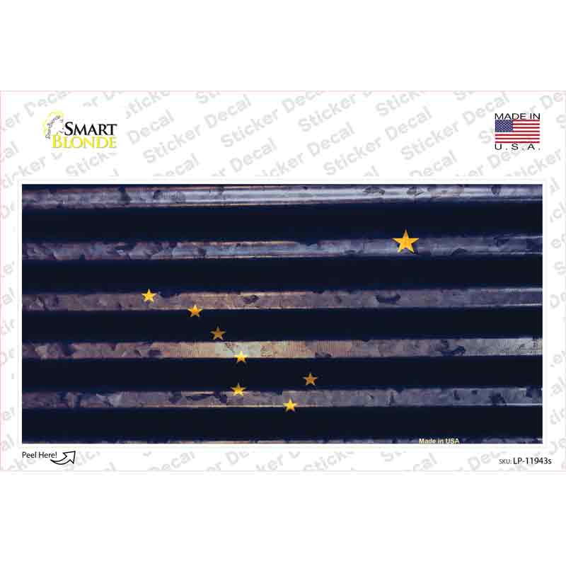 Alaska Corrugated Flag Novelty Sticker Decal