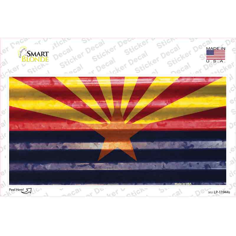 Arizona Corrugated Flag Novelty Sticker Decal