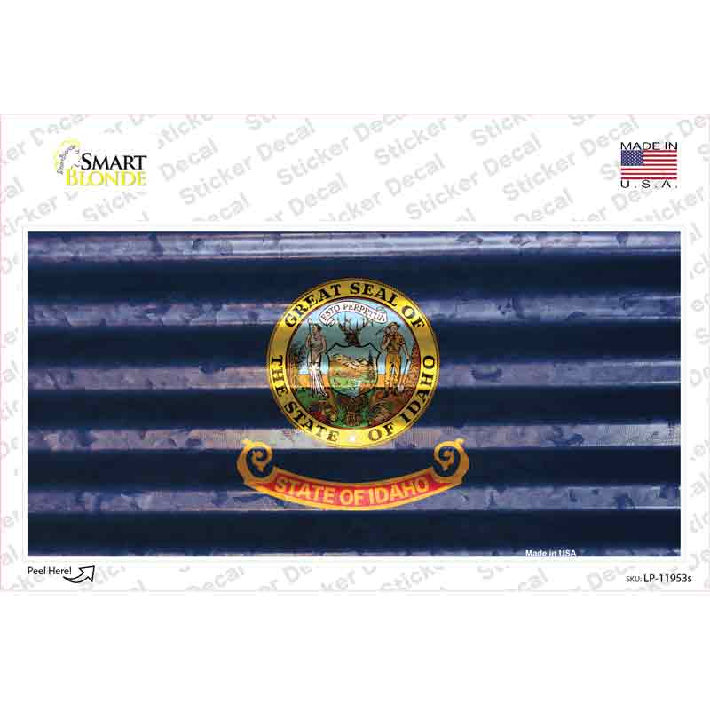 Idaho Corrugated Flag Novelty Sticker Decal