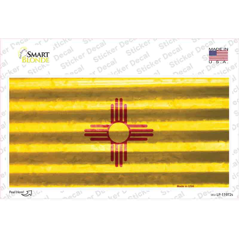 New Mexico Corrugated Flag Novelty Sticker Decal