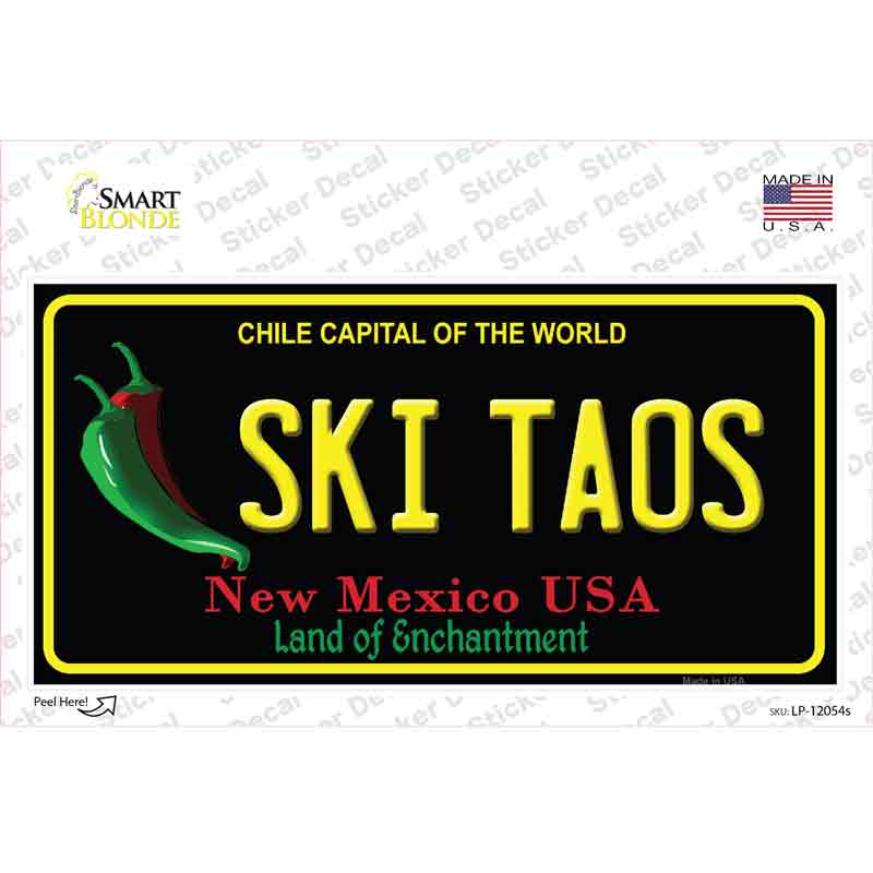 Ski Taos Black New Mexico Novelty Sticker Decal