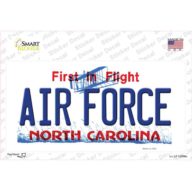 Air Force North Carolina State Novelty Sticker Decal