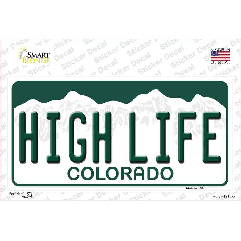 High Life Colorado Novelty Sticker Decal