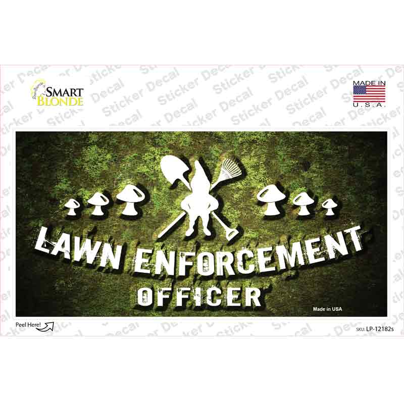 Lawn Enforcement Gnome Novelty Sticker Decal