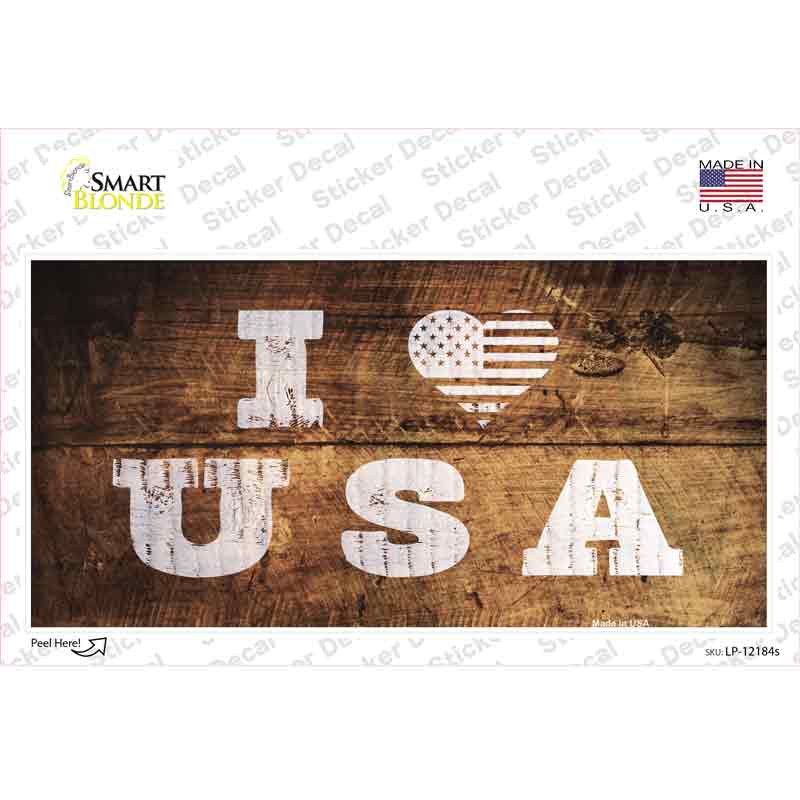 I Love USA Novelty Sticker Decal