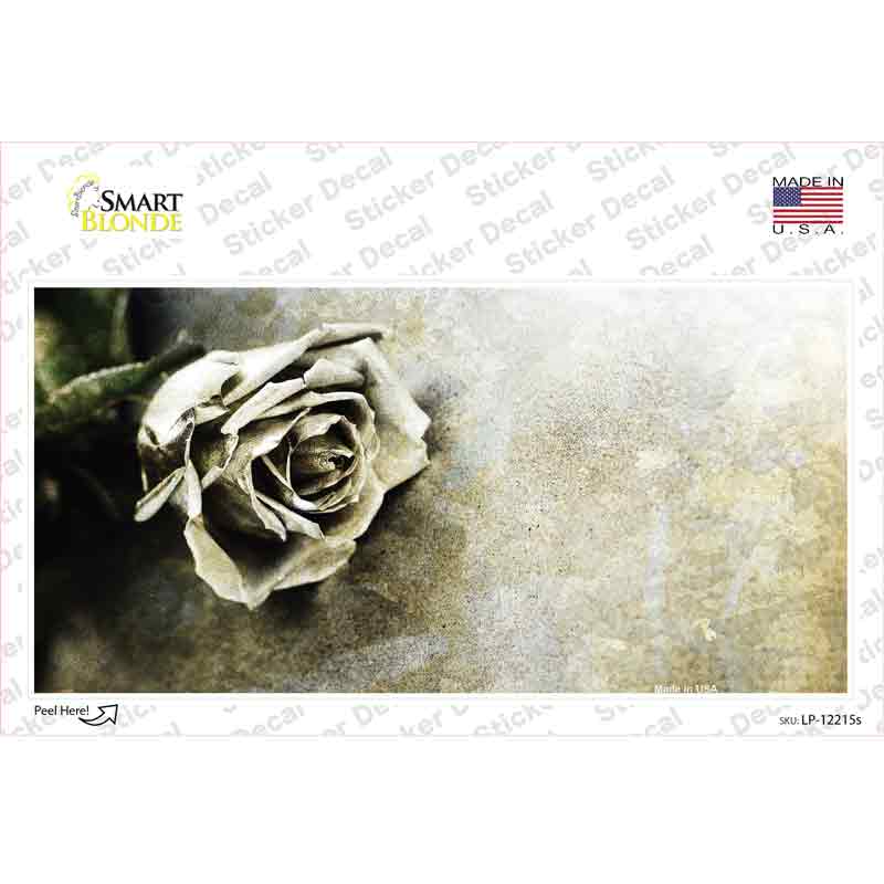 Black and White Rose Novelty Sticker Decal