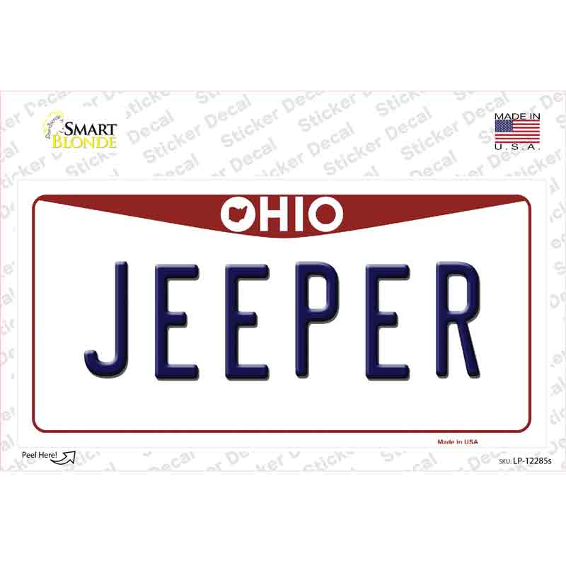Ohio Jeeper Novelty Sticker Decal