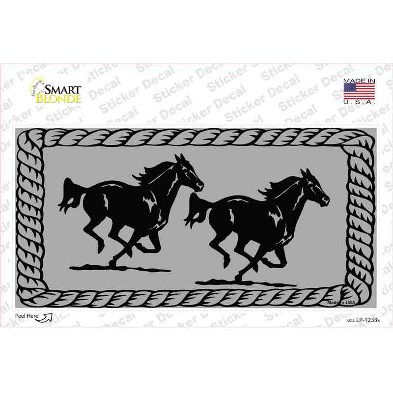 Two Running Horses Novelty Sticker Decal