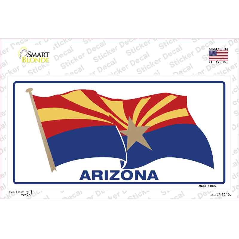 Arizona Waving Flag Novelty Sticker Decal
