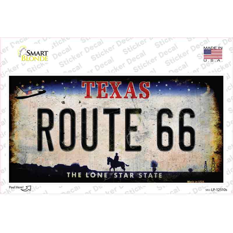Route 66 Texas Novelty Sticker Decal