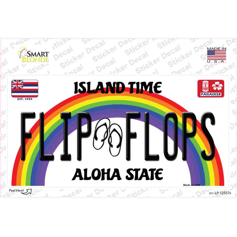 Flip Flops Hawaii Novelty Sticker Decal