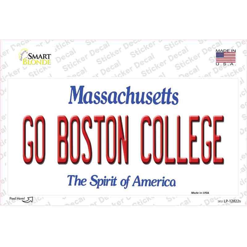 Go Boston College MA Novelty Sticker Decal