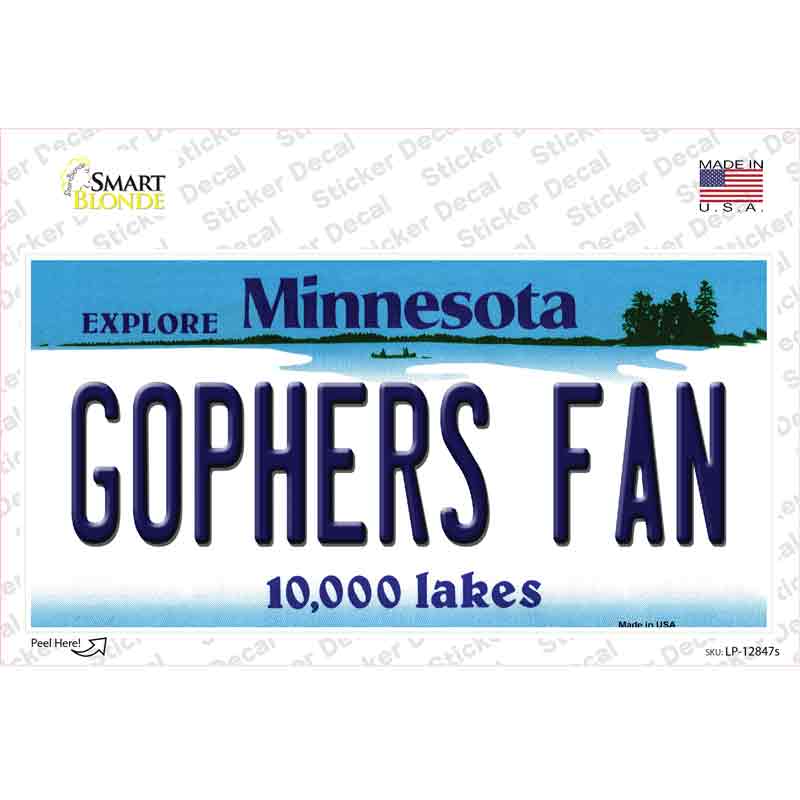 Gophers Fan MN Novelty Sticker Decal