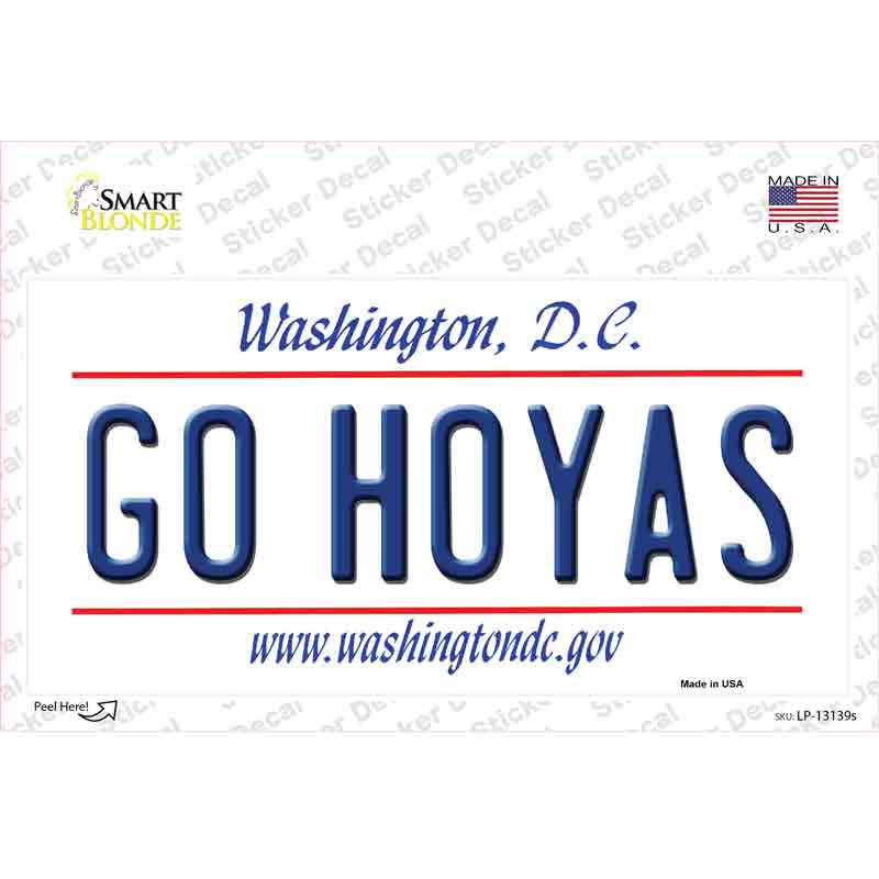 Go Hoyas Novelty Sticker Decal