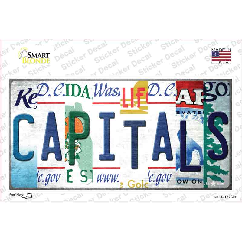 Capitals Strip Art Novelty Sticker Decal