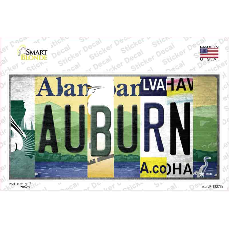 Auburn Strip Art Novelty Sticker Decal