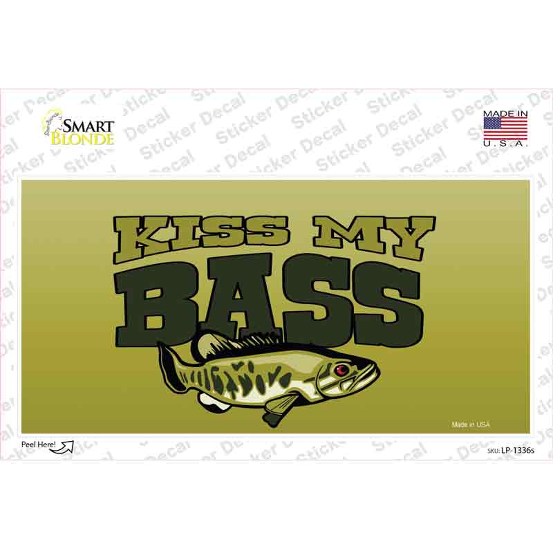 Kiss My Bass Novelty Sticker Decal