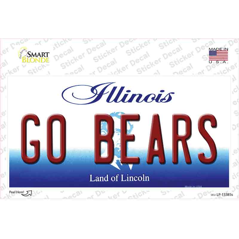 Go Bears Novelty Sticker Decal