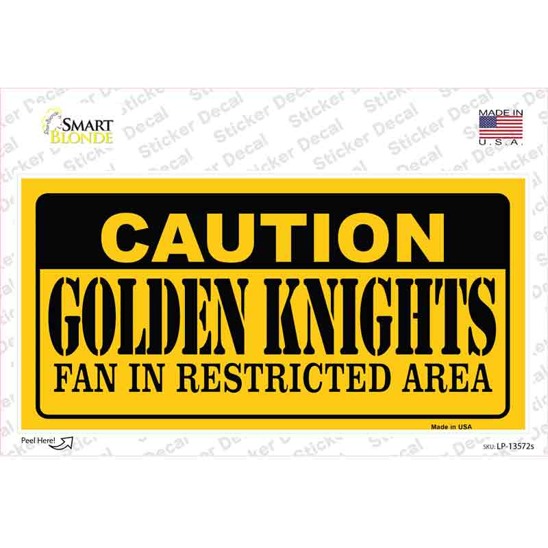 Caution Golden Knights Novelty Sticker Decal