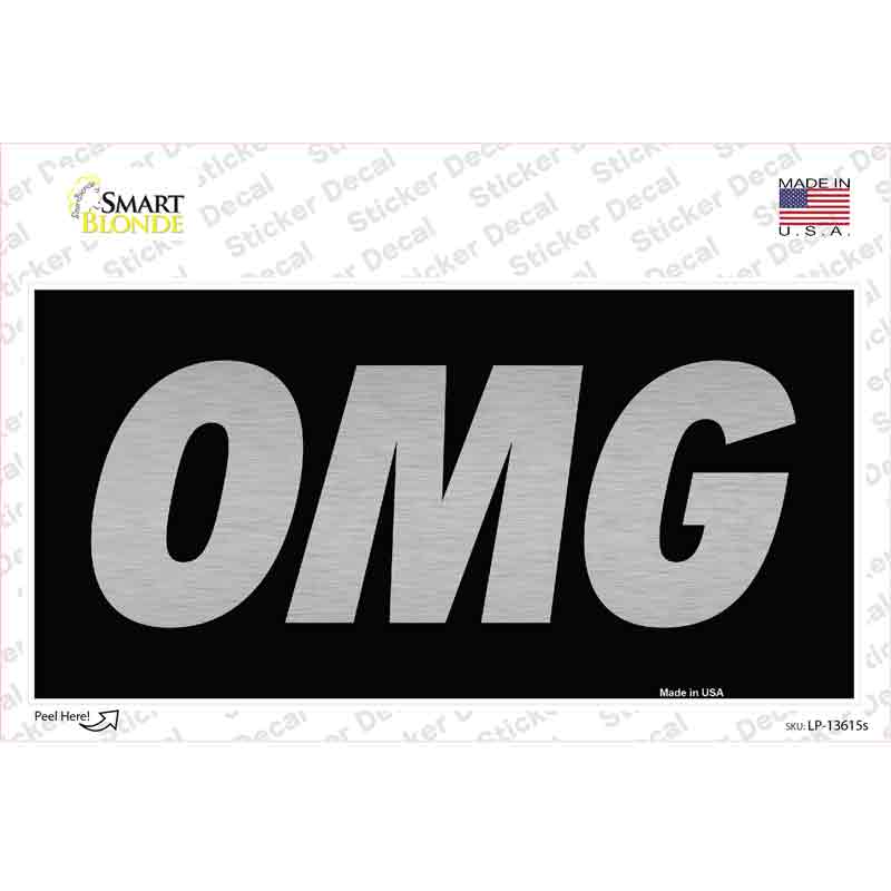 OMG Black Novelty Sticker Decal