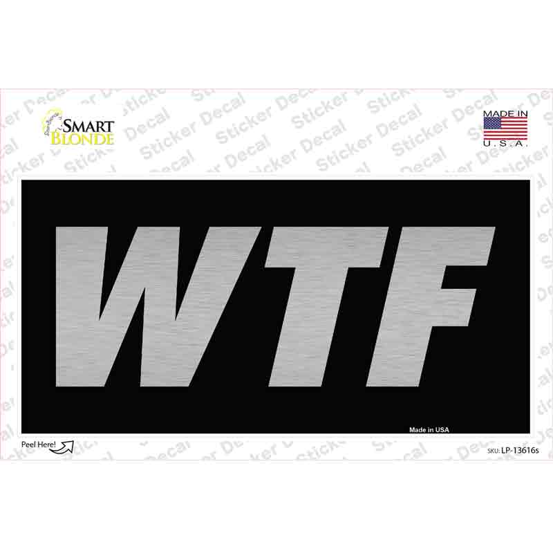 WTF Black Novelty Sticker Decal