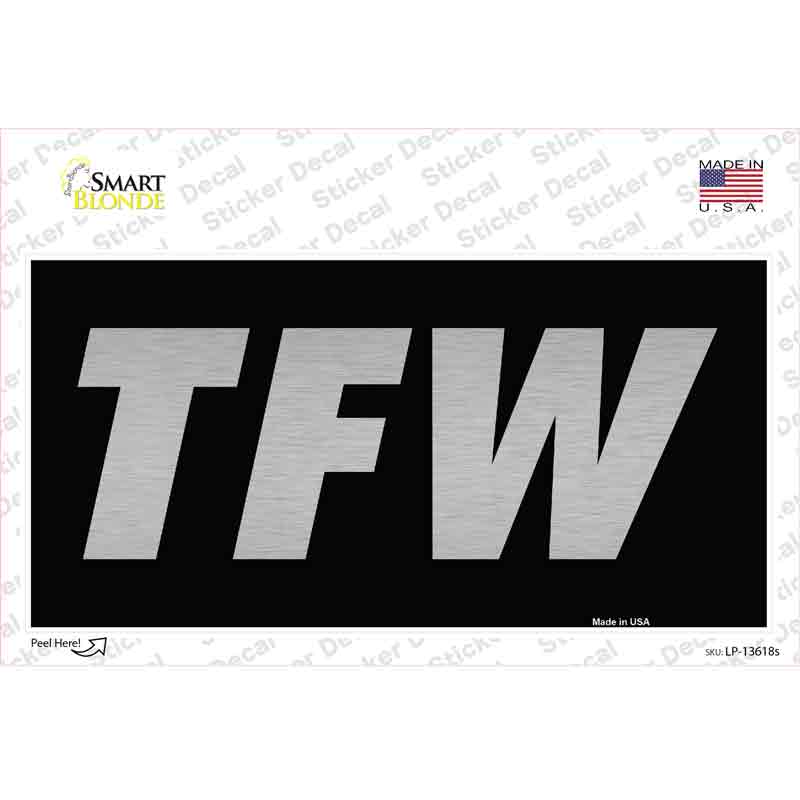 TFW Black Novelty Sticker Decal