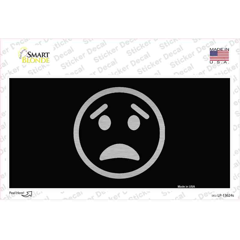 Worried Black Novelty Sticker Decal
