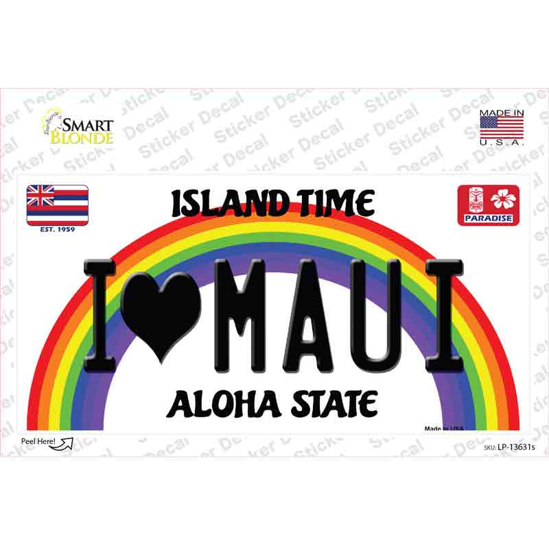I Heart Maui Novelty Sticker Decal