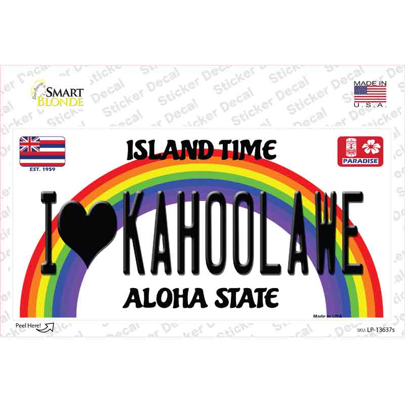 I Heart Kahoolawe Novelty Sticker Decal
