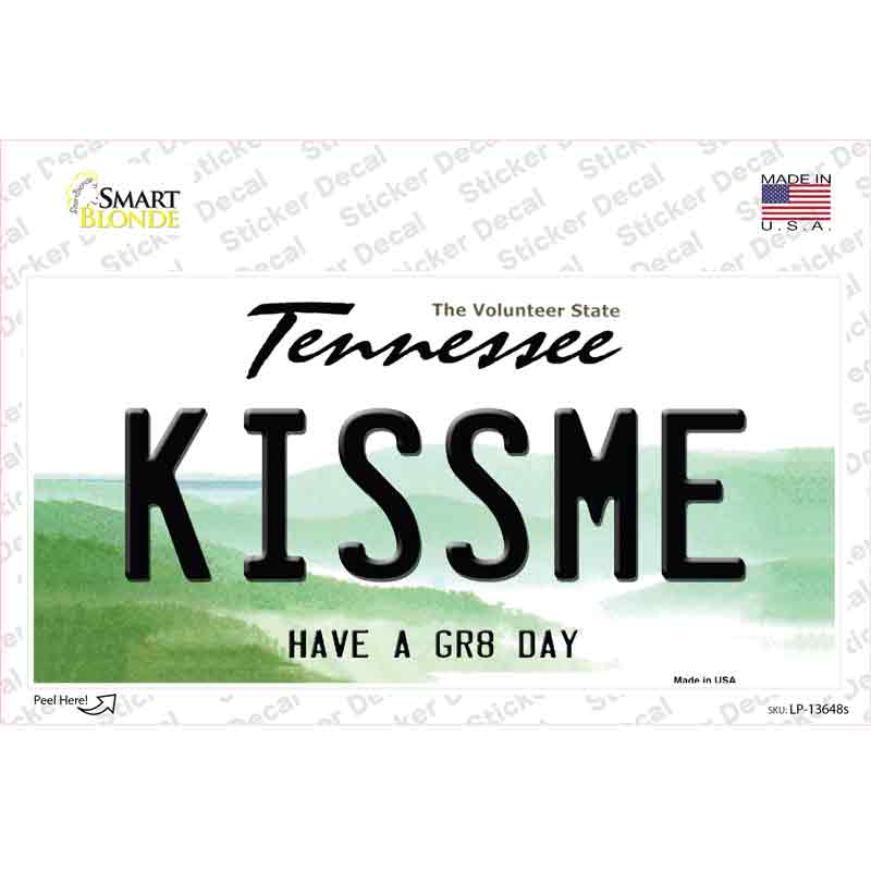 Kiss Me Novelty Sticker Decal